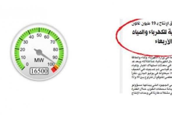 الأحمال الكهربائية تسجل أعلى معدل استهلاك في تاريخ الكويت 