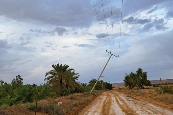 العاصفة تدمر خطوط الكهرباء وتفصلها عن الخدمة في شقراء