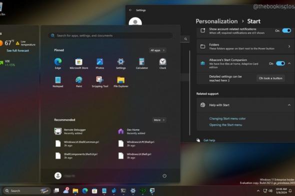 مايكروسوفت تختبر قائمة “ابدأ” جديدة لويندوز 11