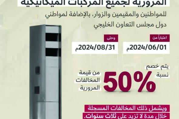 حتى 31 أغسطس المقبل ولا يشمل «المحالة للمحكمة».. سريان خصم 50 % على مخالفات المرور